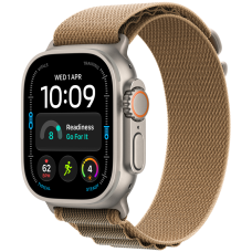 Apple Watch Ultra 4 GPS + Cellular 49mm Natural Titanium Case with Desert Alpine Loop - M,Model A3579