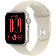 Apple Watch SE 3 GPS 44mm Starlight Aluminium Case with Sand Sport Band - M/L,Model A3325