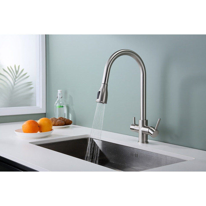 Смеситель для кухни (мойки) Paulmark Lange, двухзахватный