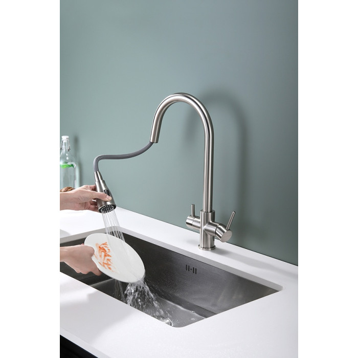 Смеситель для кухни (мойки) Paulmark Lange, двухзахватный