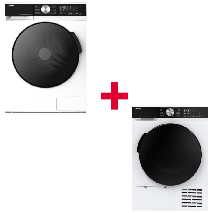 Hansa WHM9140W белый + сушильная машина Hansa TDH9B3W