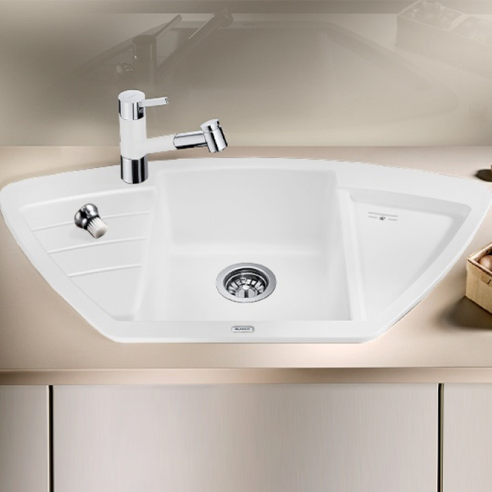 Blanco Zia 9E White (514798) накладная 93х51х18 см, искусственный камень, тон белый