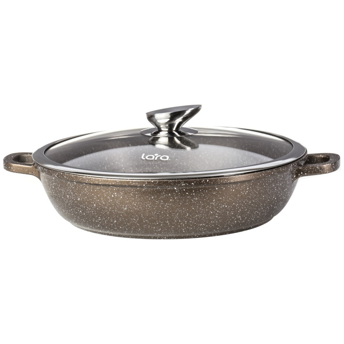 Сотейник LARA LR02-211 24 см с антипригарным покрытием, алюминий
