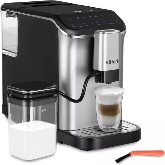 Кофемашина Kitfort КТ-7166 черный, стальной