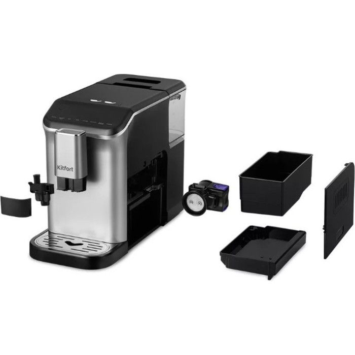 Кофемашина Kitfort КТ-7166 черный, стальной