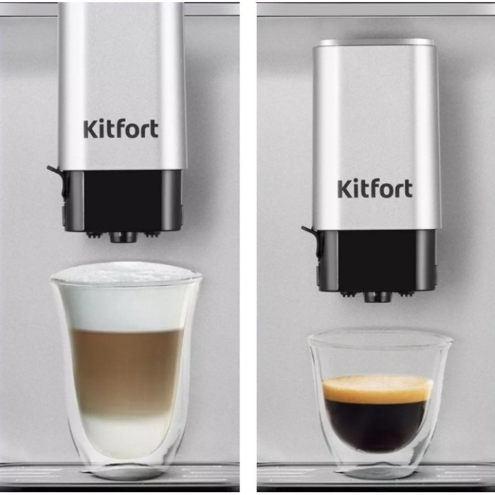 Кофемашина Kitfort КТ-7166 черный, стальной