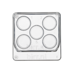 Square 5 well dish, per 6 - 30x6/box Материал: Нетоксичный медицинский полистирол Тестирование: MEA+. LAL и SMA по номеру партии Характеристики smART: Наклонные стенки лунок облегчают идентификацию и отзыв образцов Широкая конструкция лунок улучшает до