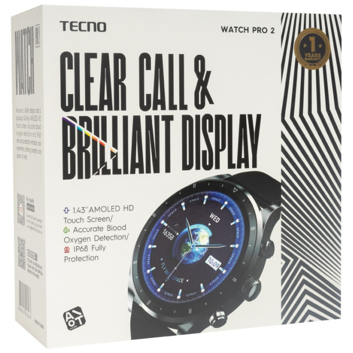 TECNO Watch Pro 2 40 мм черный