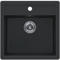 KuchenStern TOP 50 Ku-Granit накладная 51.5х51х19 см, гранит, тон черный