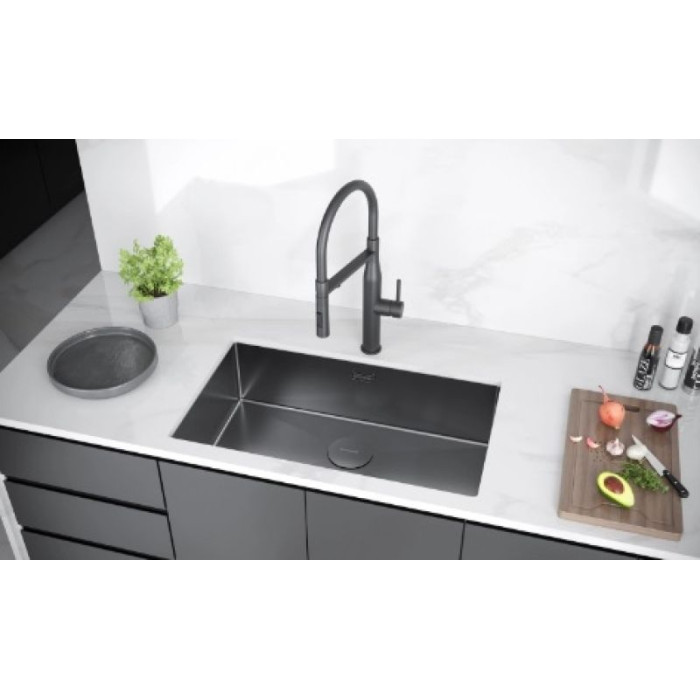 KuchenStern KRAFT 80 AISI 304/R10 интегрированная 74х44х20 см, нержавеющая сталь, тон вороненая сталь