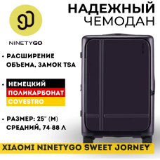 Чемодан Xiaomi NinetyGo Sweet Journey Size 25" поликарбонат 77 фиолетовый