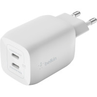 Зарядное устройство сетевое Belkin 65Вт 2хUSB-С GAN PD PPS, кабель USB-С > USB-C, 2м, белый