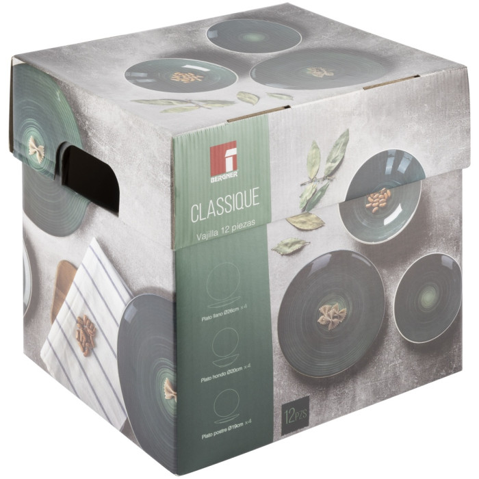 Bergner набор тарелок BG-10233-GR 20 см 12 шт, керамика