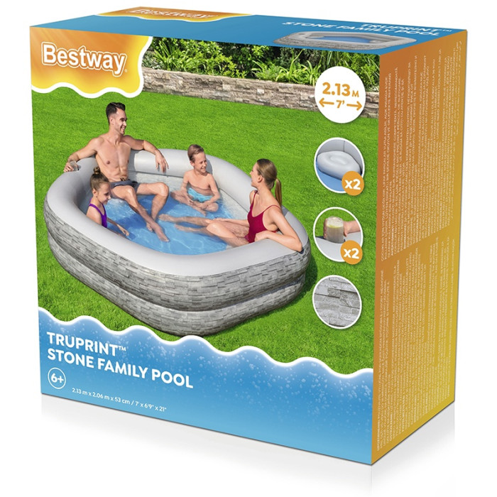 Бассейн надувной Bestway TruPrint 54423, 213x206x53 см