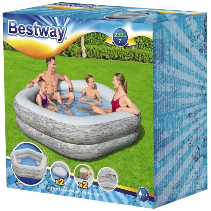 Бассейн надувной Bestway TruPrint 54423, 213x206x53 см