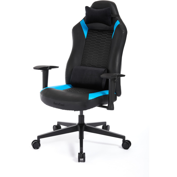 Игровое кресло AeroCool CROWN Smart Racer Blue, черный, голубой