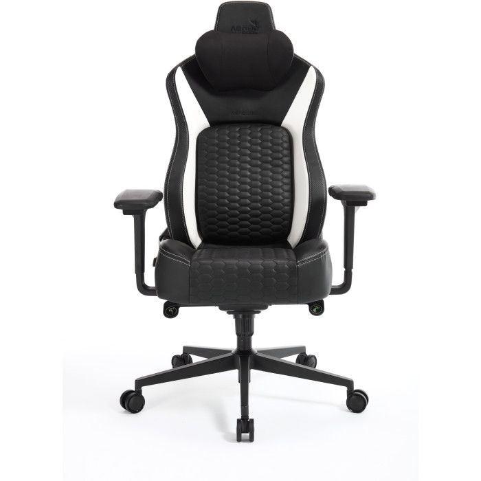 Игровое кресло AeroCool CROWN Pro Racer White, черный, белый
