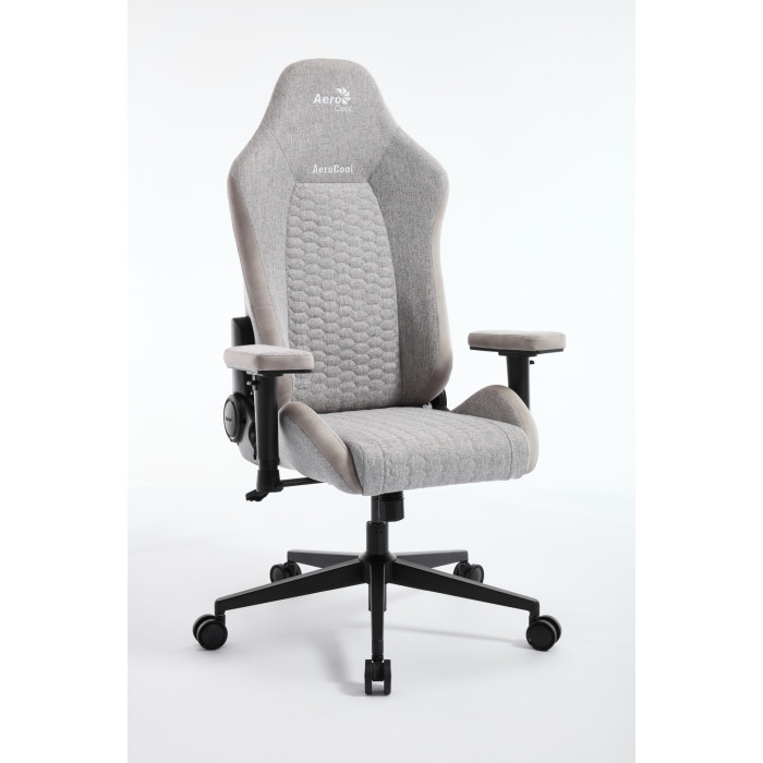 Игровое кресло AeroCool CROWN Loft Light Grey, черный, серый