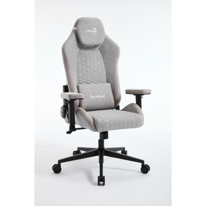 Игровое кресло AeroCool CROWN Loft Light Grey, черный, серый