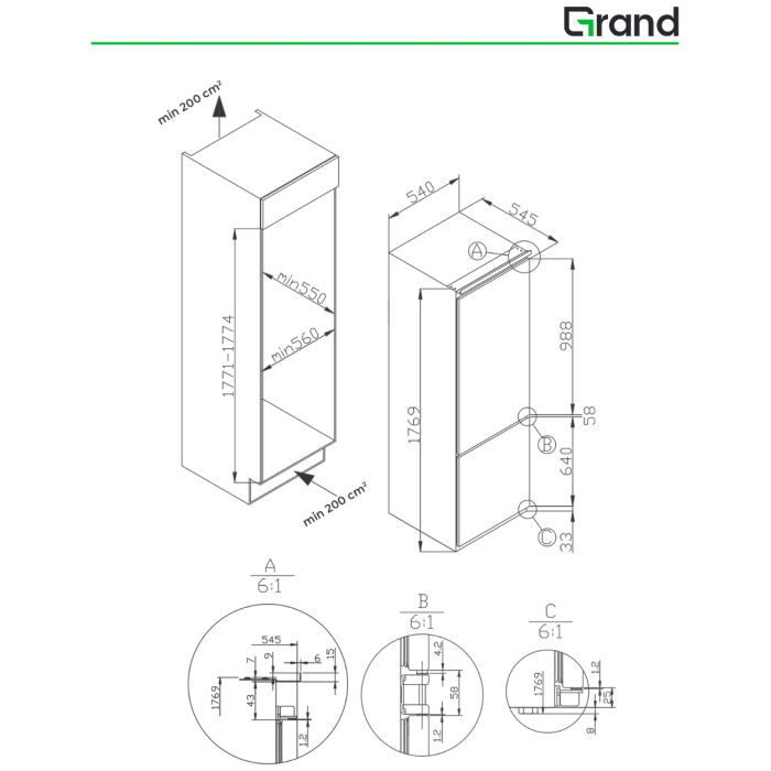 GRAND GNBI-242WDFI белый