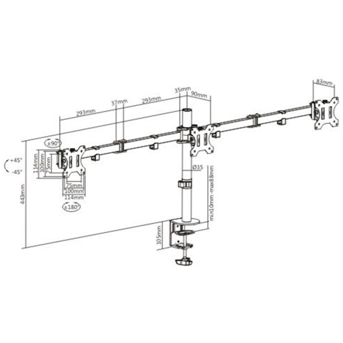 Brateck LDT12-C034N черный