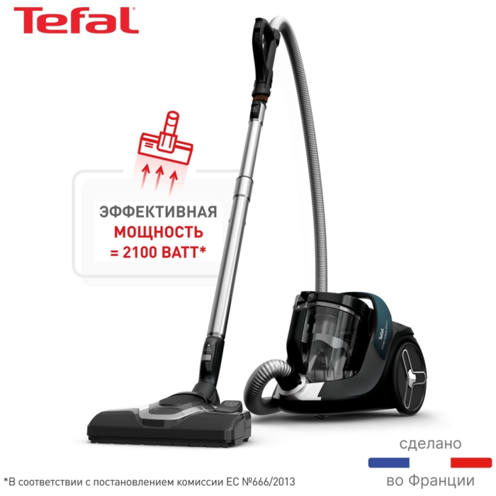 Tefal X-Trem Cyclonic Effitech TW7C71EA черный, зеленый