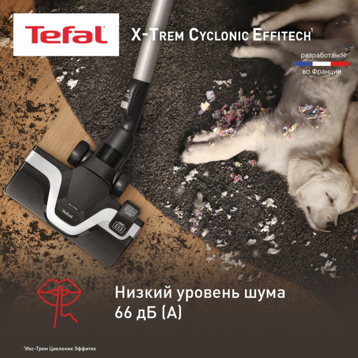 Tefal X-Trem Cyclonic Effitech TW7C71EA черный, зеленый