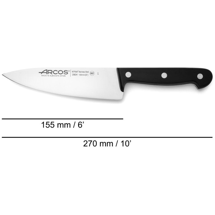 ARCOS шеф-нож Universal Kitchen 280404, лезвие: нержавеющая сталь 1 шт
