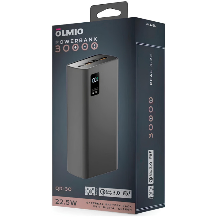 OLMIO QR-30 30000 мАч серый