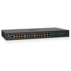 cnMatrix EX2028-P, Intelligent Ethernet PoE Switch, 24 1G and 4 SFP+ fiber ports - no pwr cord