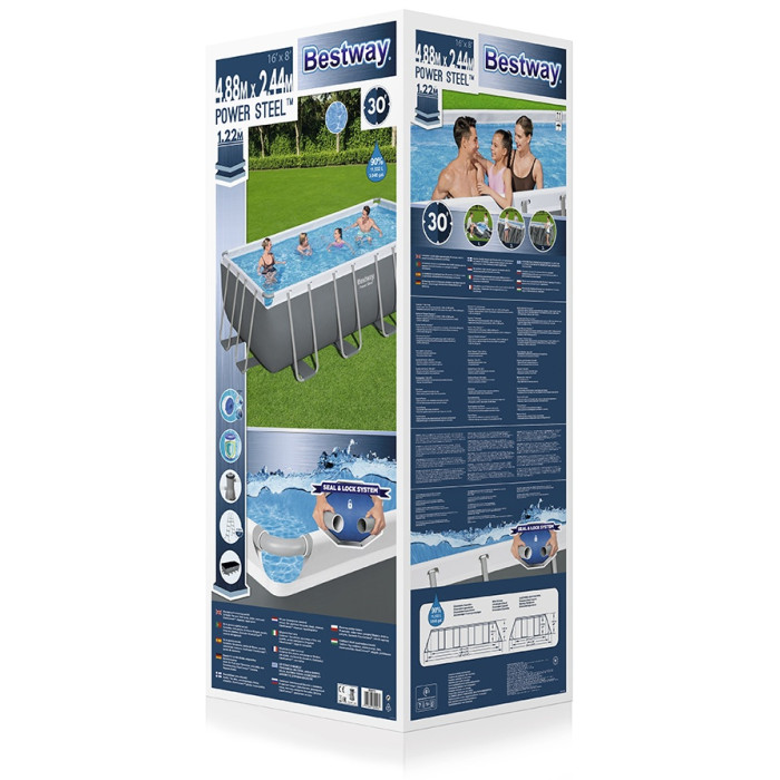 Бассейн каркасный Bestway Power Steel Rectangular 56670