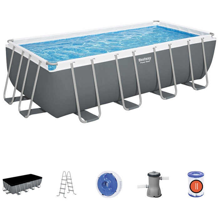 Бассейн каркасный Bestway Power Steel Rectangular 56670
