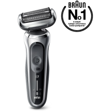 Braun Series 7 71-S1000s для сухого и влажного бритья с дорожным футляром, серебристая