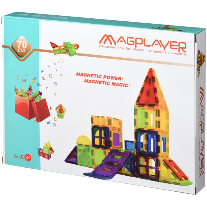 Конструктор Magplayer Magnetic, деталей 70 шт