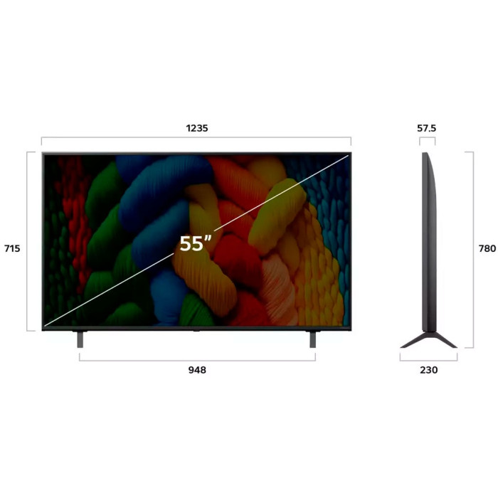 LG 55NANO80A6B 140 см черный