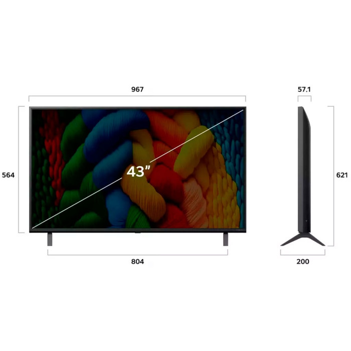 LG 43NANO81A6A 109 см черный