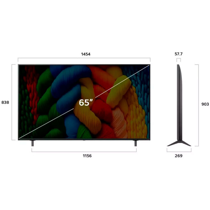 LG 65NANO81A6A 165 см черный