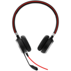 JABRA EVOLVE 40 MS Stereo USB Headband, Noise cancelling, USB and 3.5 jack connectivity, with mute-button and volume control on the cord, Busylight , Discret boomarm, Microsoft optimized<br>