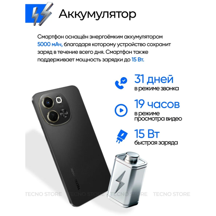 TECNO SPARK Go 1 4 ГБ/64 ГБ черный