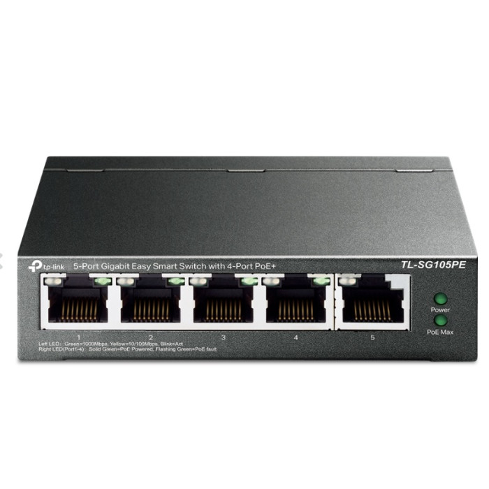Коммутатор TP-Link/TL-SG105PE/5 port/4 G Poe+ af/at 65Wt