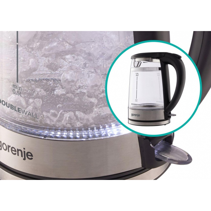 Электрочайник Gorenje K17GDW серебристый