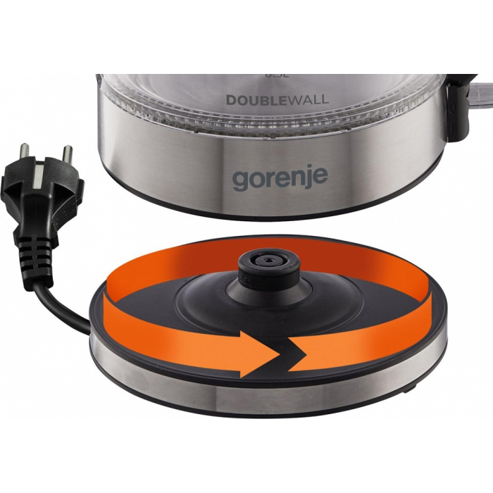 Электрочайник Gorenje K17GDW серебристый