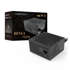 Блок питания Montech 750W, BETA 2 750W, Non Modular, ATX, 80+ BRONZE, КПД 90%, Fan 120mm, Черный