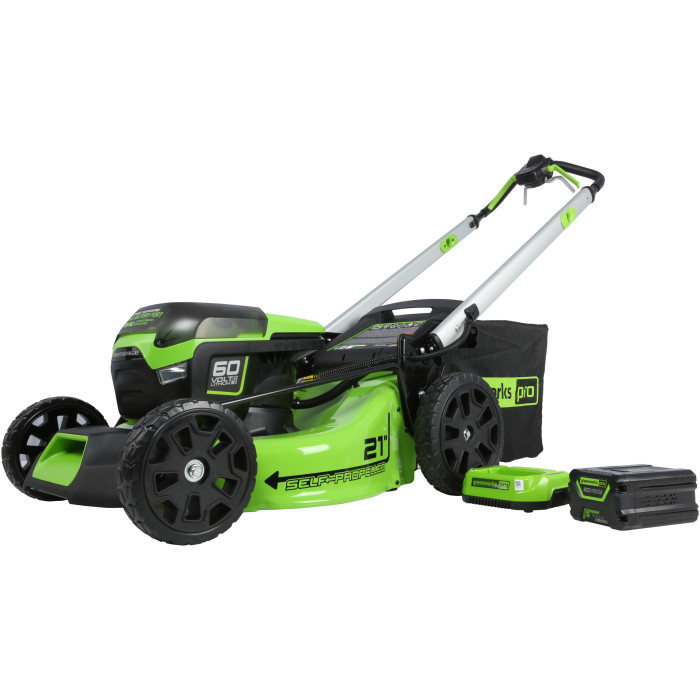 Газонокосилка самоходная электрическая Greenworks 2514307UB c 1хАКБ 4Ач и ЗУ