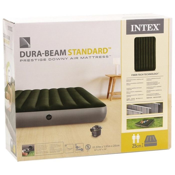 Матрас Intex Dura-Beam Prestige Downy Air 64778, 191x137x25 см, насос внешний