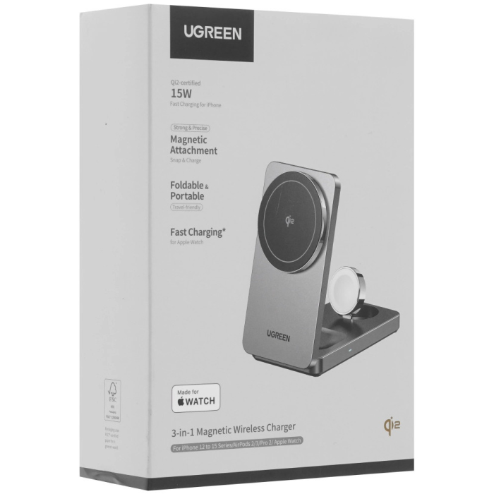 Ugreen W707 for Apple Iphone/AirPods/Watch (45025) USB Type-C серый