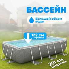 Бассейн каркасный Bestway Power Steel Rectangular 56722, 412x201x122 см