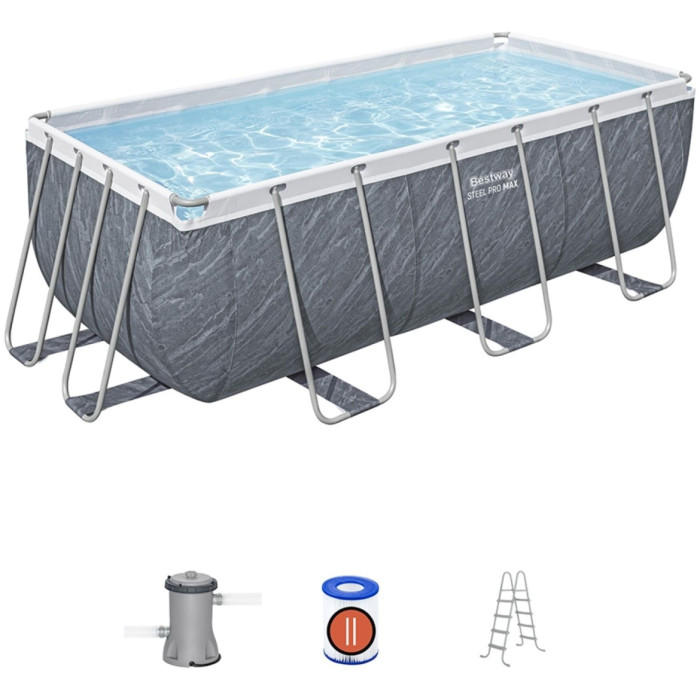Бассейн каркасный Bestway Power Steel Rectangular 56722, 412x201x122 см