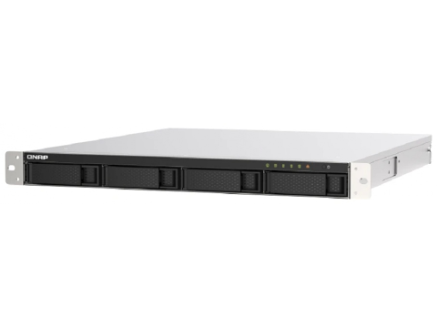 Сетевой RAID-накопитель, 4 отсека 3,5"/2,5", 2 порта 2,5 GbE, HDMI-порт, стоечное исполнение, 2 блока питания. Intel Celeron J4125 2,0 ГГц (2,7 ГГц), 4 ГБ DDR4. Направляющие в комплект поставки не входят.