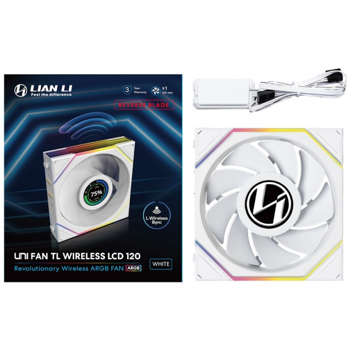 Вентилятор LIAN LI Uni Fan TL Wireless LCD 120 ARGB Reverse Blade 12RTLLCD1W1W